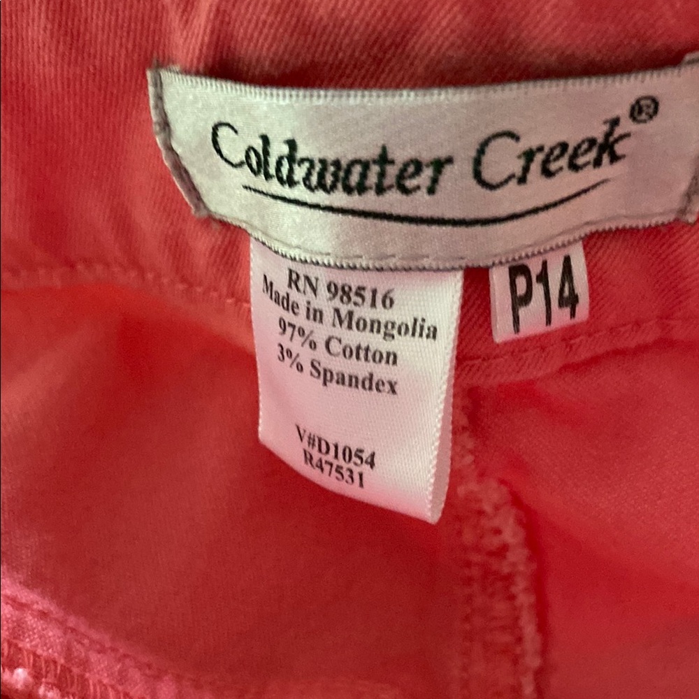 Coldwater Creek Vibrant Coral Capris